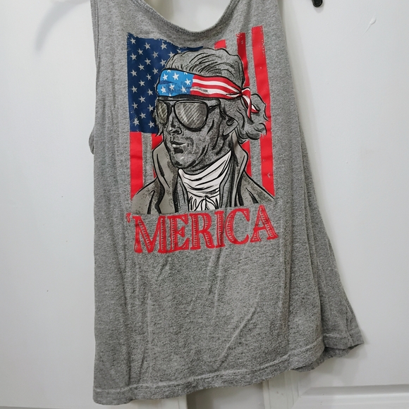 President Donald Trump USA Spirit Of America Sleeveless T Shirt Mens Sz M Gray - Picture 1 of 2